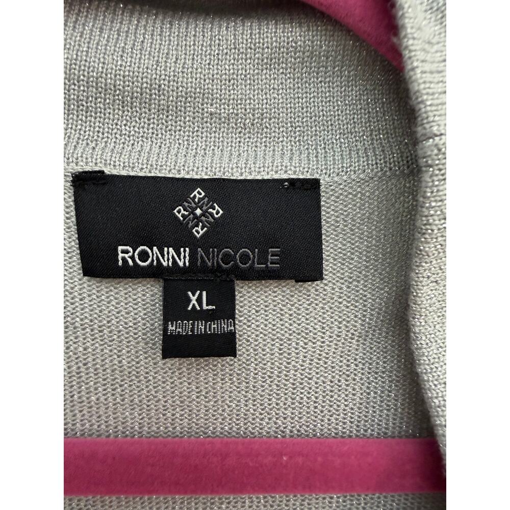 Ronni Nicole Shimmer Silver Gray Cardigan – XL (NWT) - Picture 3 of 9